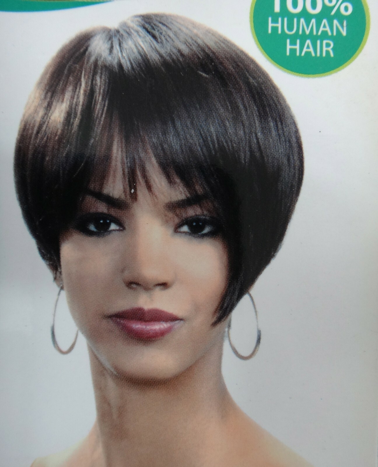 100% HUMAN Hair full wig Asymmetrical short karen bob dark brown Bobbi Boss new