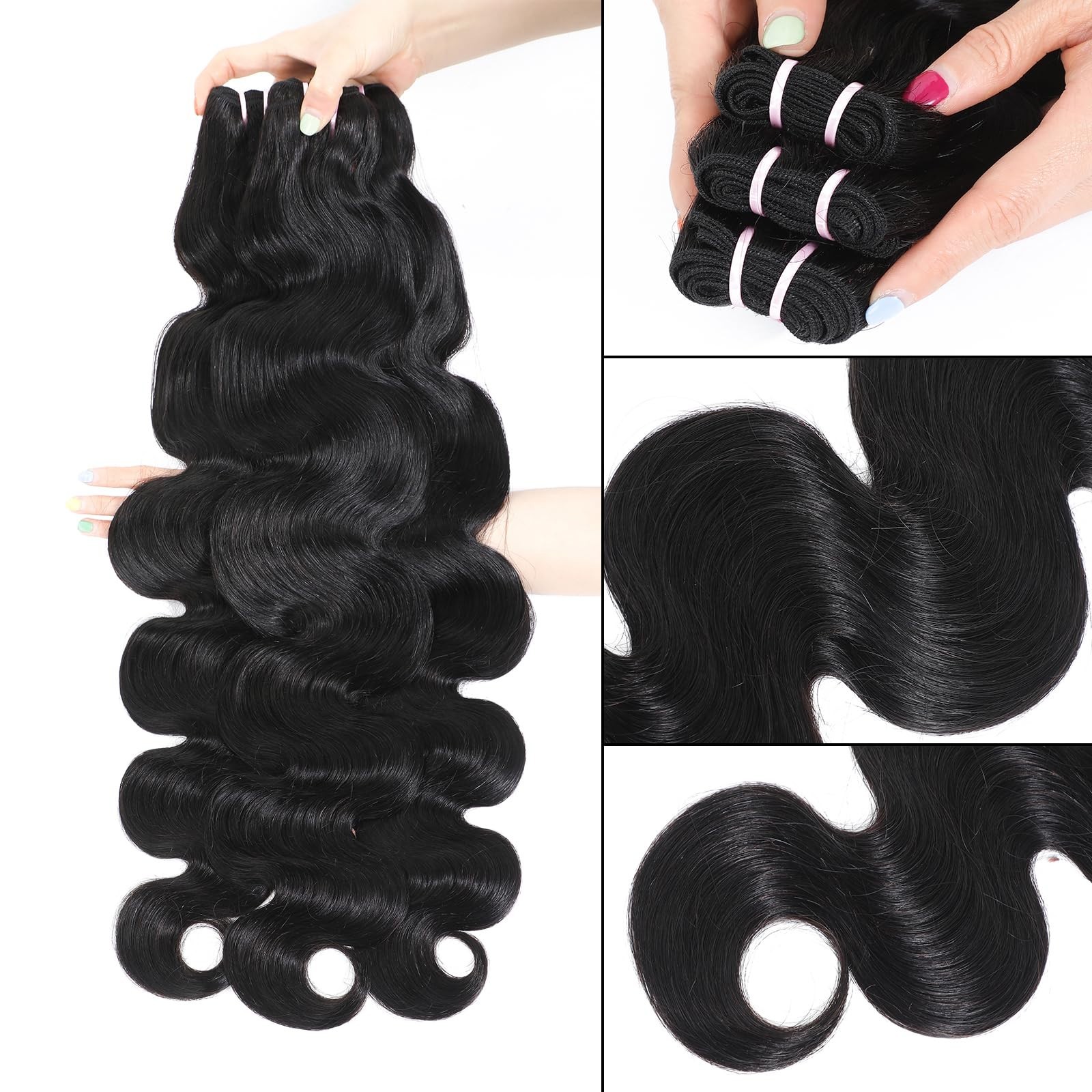 15A Raw Indian Body Wave Hair Bundles – Virgin Remy, No Tangle, Silky Soft (3×20