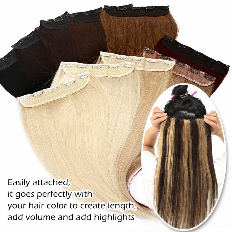 Thick Long Ombre One Piece 3/4 Full Head Clip In HUMAN REAL REMY Hair Extensions