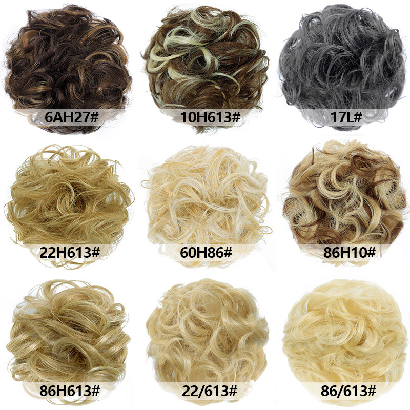 Mini Messy Curly Hair Bun Claw Clip in Chignon Updo Cover Hairpieces As Human