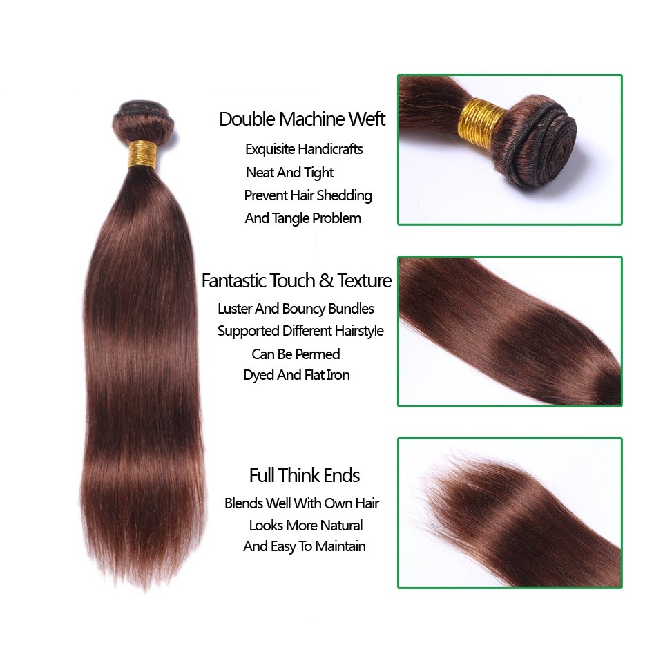 Honey Brown Silky Straight Sew In Hair Weave Extension 100 Human One Ali Bundle
