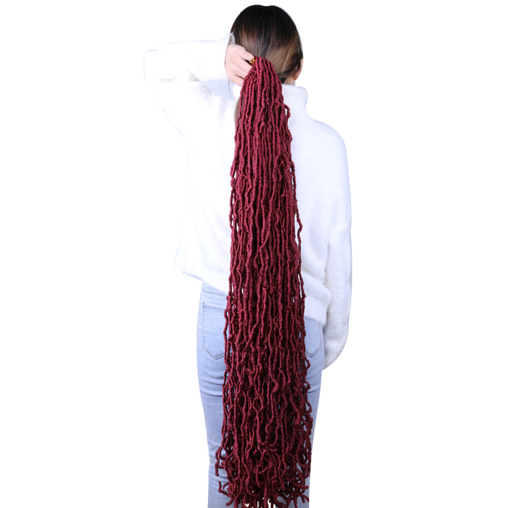 36in Nu Locs Pre Looped Braids Synthetic Crochet Hair Dreadlocks Hair Extensions