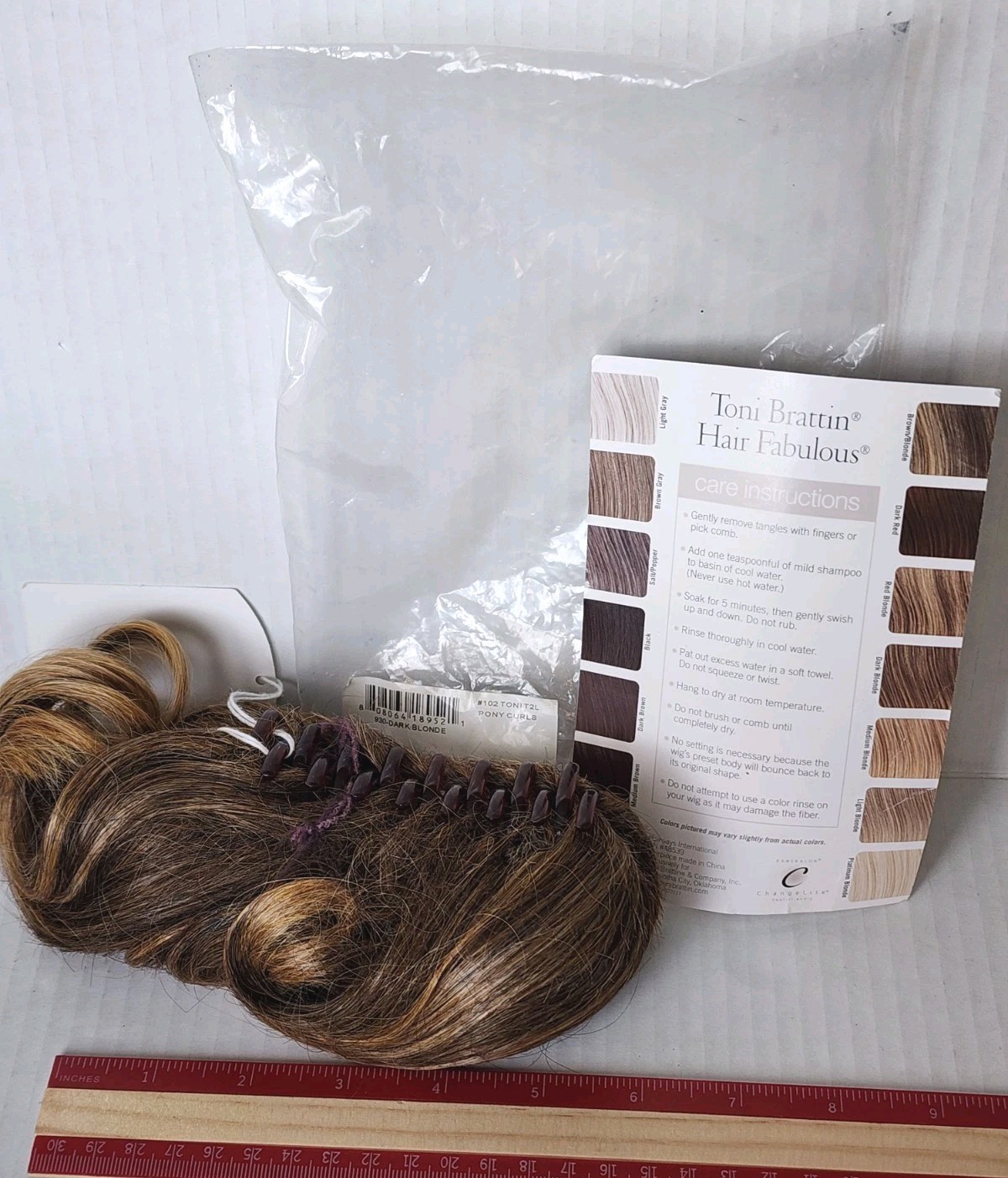 TONI BRATTIN Ponytail Curls | Dark Blonde | 4″ Claw Clip | New