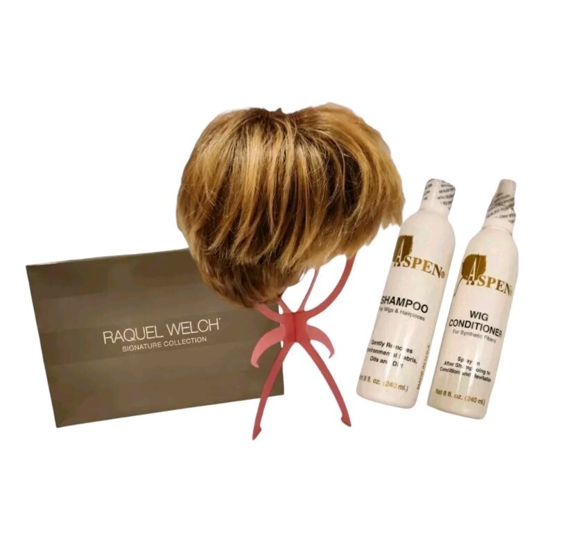 RAQUEL WELCH Brown & Red Pixie Hair Wig & Aspen Wig Shampoo & Conditioner! NEW!