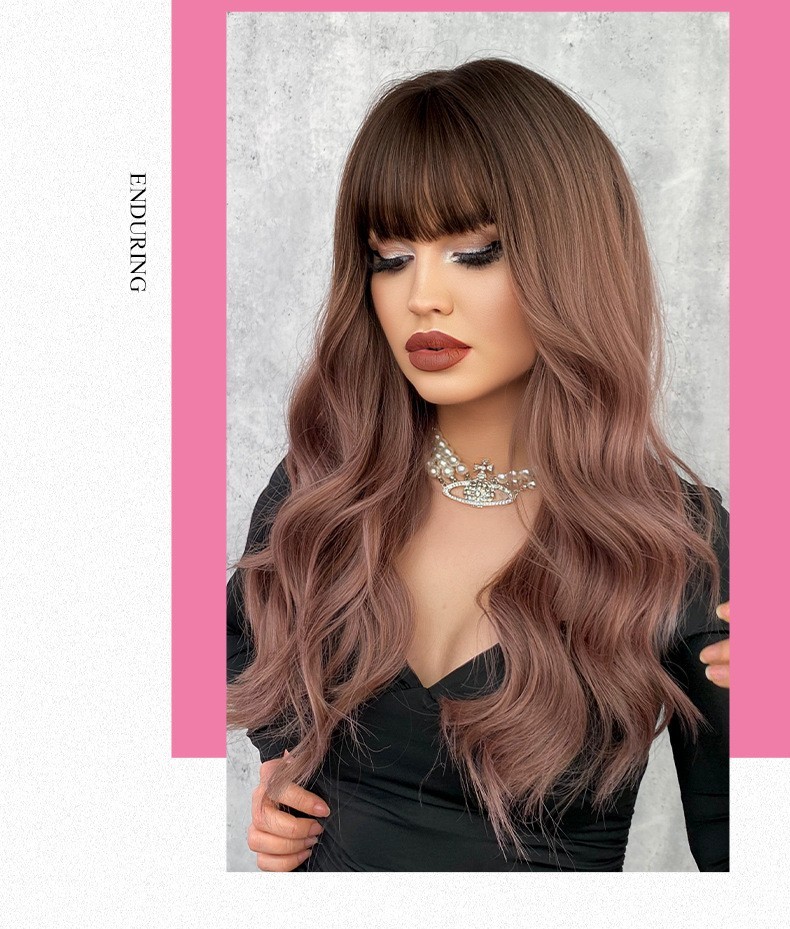 Wavy brownish-blonde wig with frizzy natural big waves and sexy long curly hair