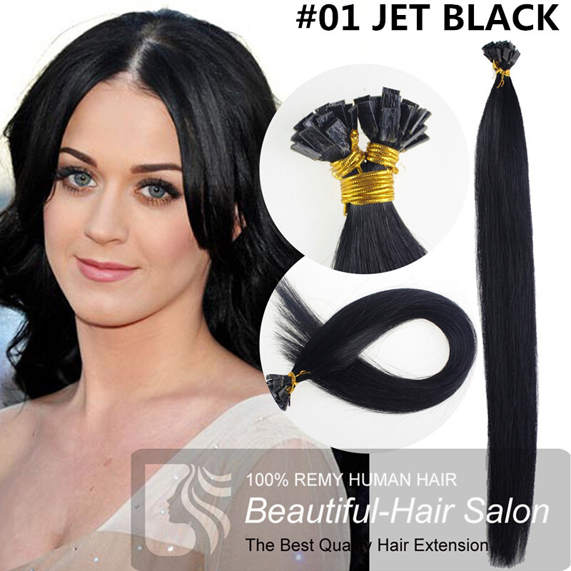 7A 14″-30″ Pre Bonded Flat Tip Keratin Remy Human Hair Extensions 1G thick hair