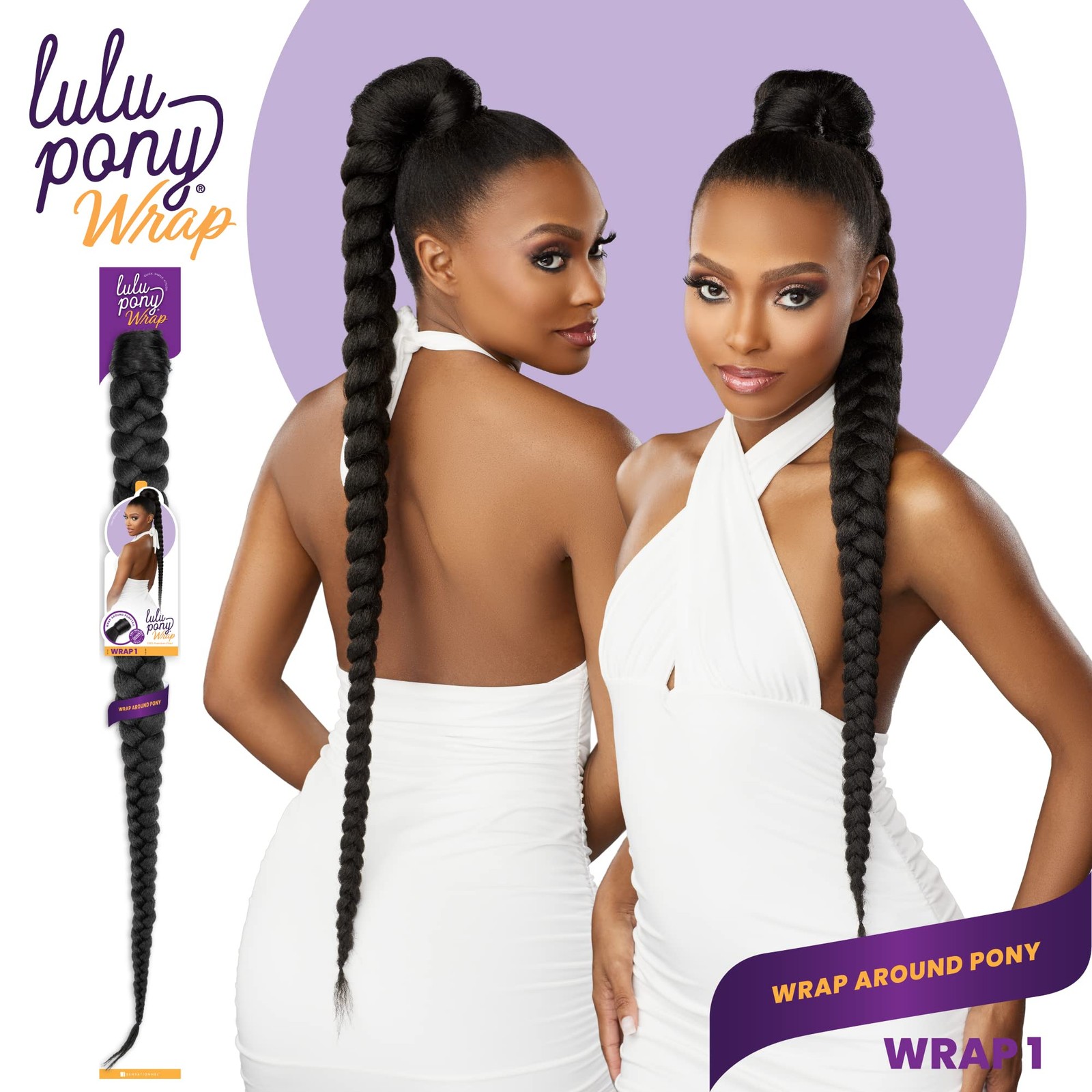 Lulu pony wrap hairextensions- 1 high heat synthetic yaki pony tail or up do …