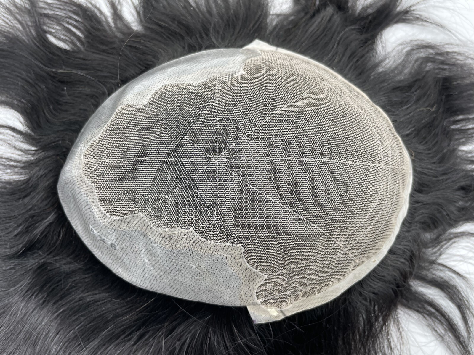 N.L.W Toupee for mens human hair lace with pu behind hair pieces natural black