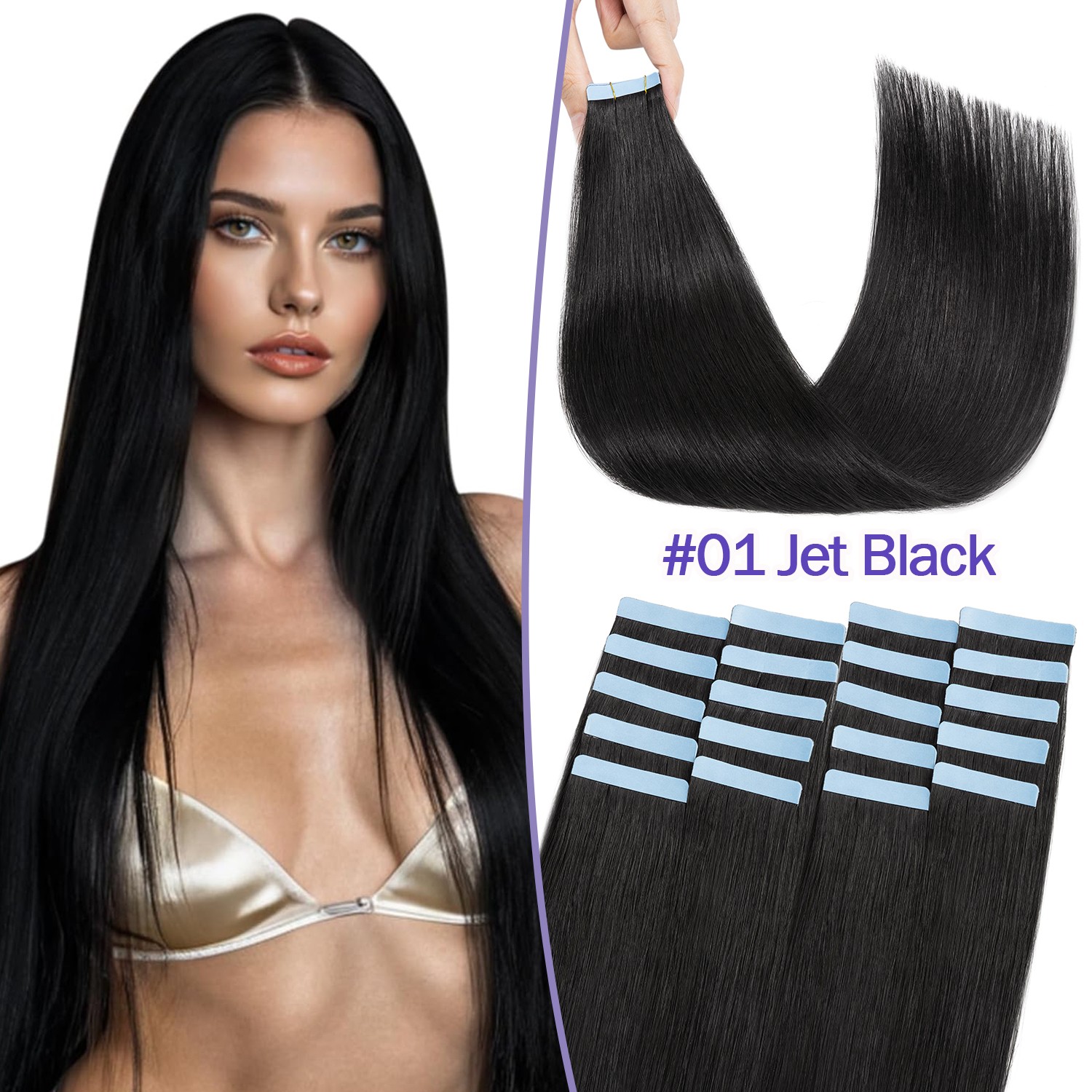 10/20PCS Thick Tape In Real Remy 100% Human Hair Extension Full Head Skin Weft T