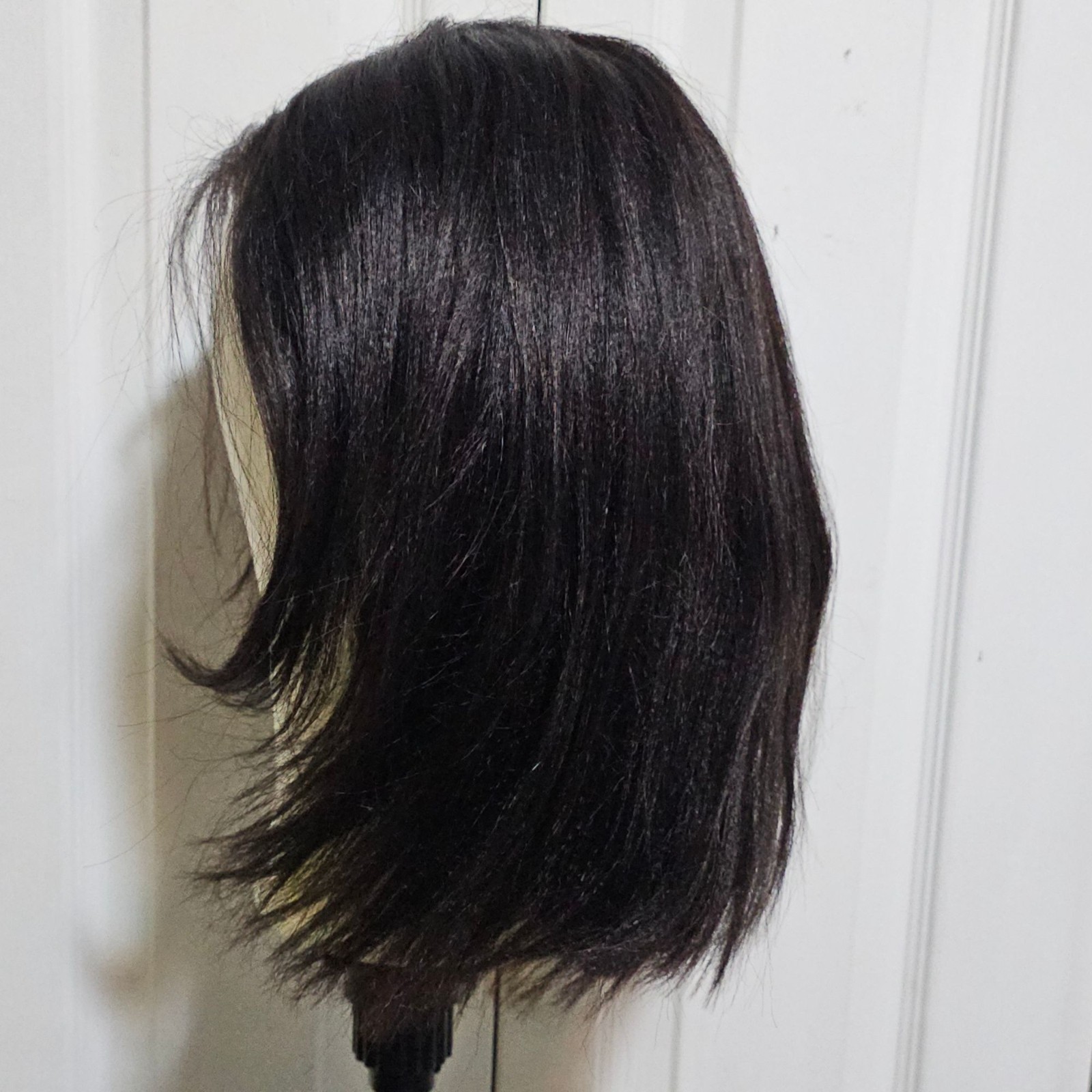 OQ Face Framing Yaki Human Hair Wig 12 inch Bob Layered 9×6 Lace 180 Density