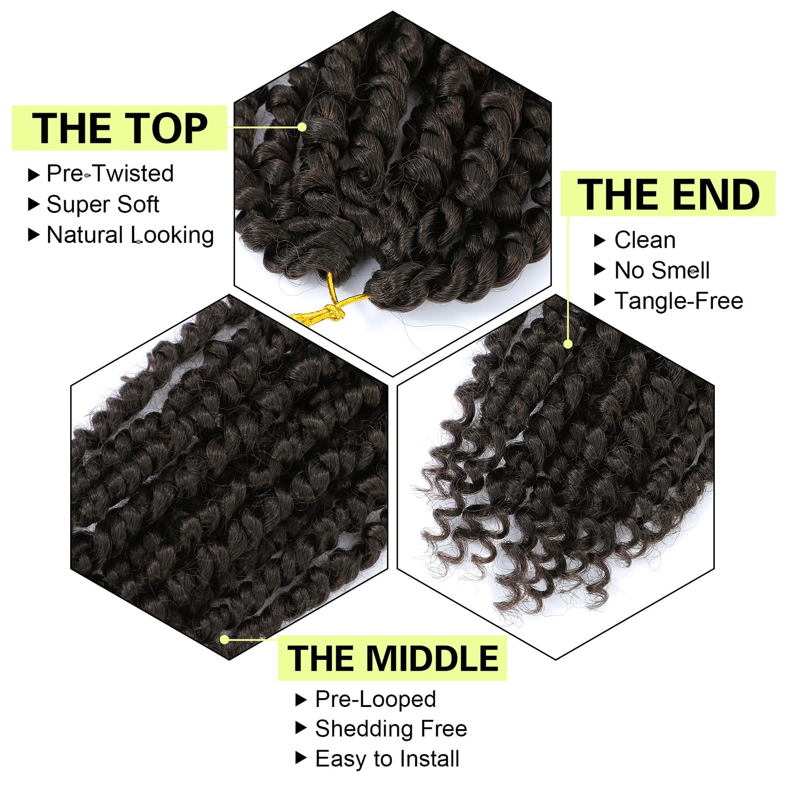 8-inch Pre-Twisted Passion Twist Crochet Hair – 8 Packs, Soft & Lightweight
