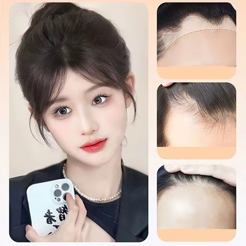 Natural Air Bangs Clip In Hair Extensions Straight Front Fringe False Hairpiece