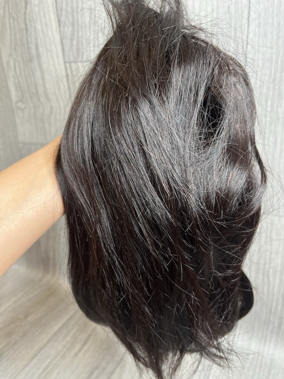 New Black 1B Lace Front Wig human hair 14 Inches With Lace & Baby Hairs C26