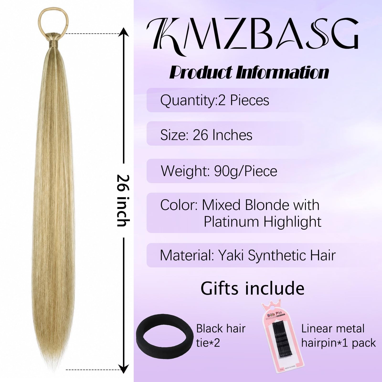 Ponytail Extension with Hair Tie DIY Braided Ponytail Extension for Woman 2 P…