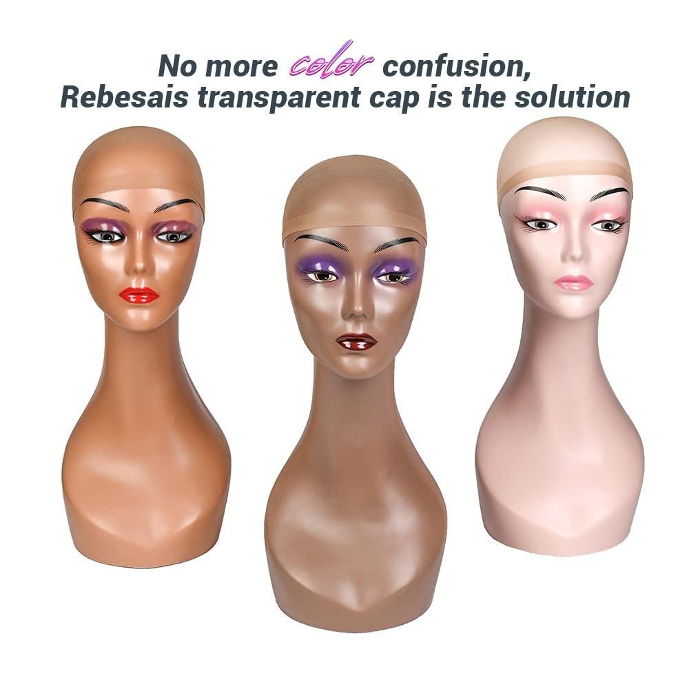 Rebesais 5 pk 10 pc Bulk Wig Cap women sheer light thin nylon invisible hairline