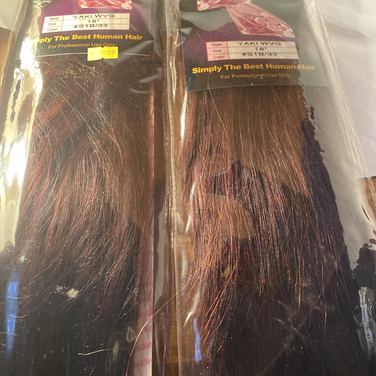jbs hair Pink Diamond Yaki Weaving 18 Inches # 1B/33