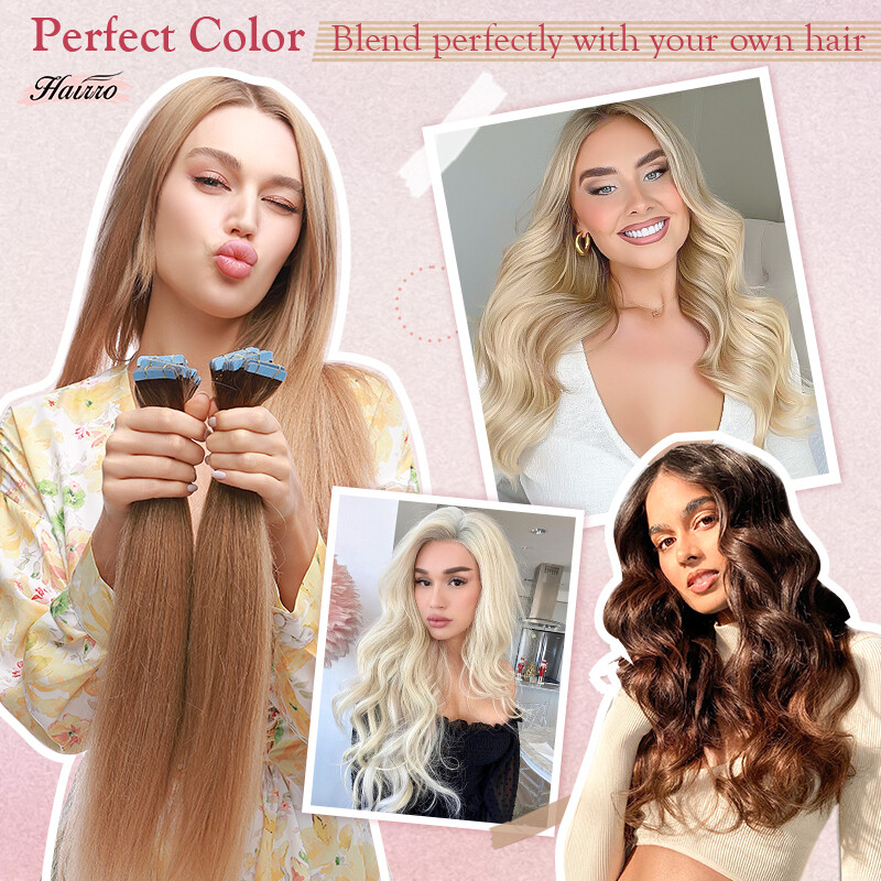 Thick Double Drawn Tape In Real Russian Remy Human Hair Extensions Skin Weft US