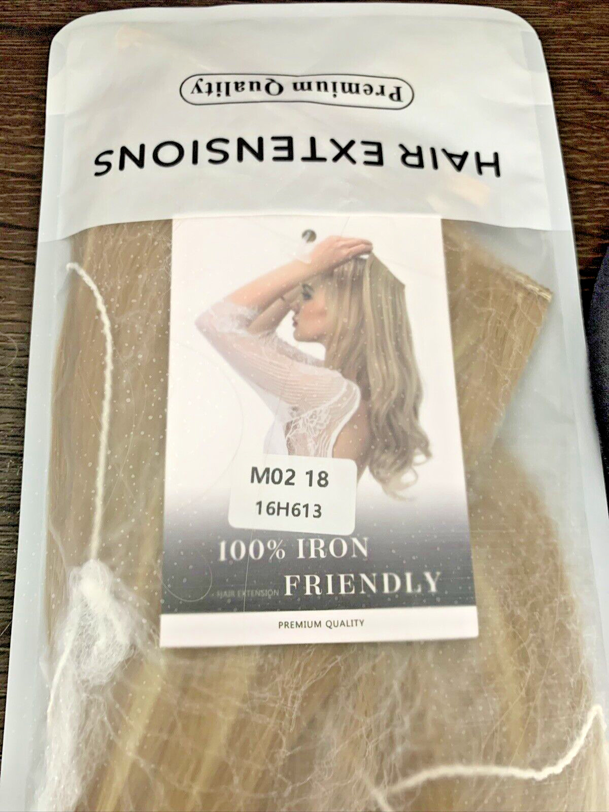 Blonde Hair extension women’s, M02 18″ 16H613, Synthetic hair, hand wash