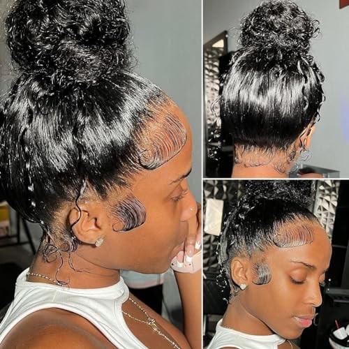Edges Hair HD Lace Strips for Women – Reusable 4 Pcs (I+V) Natural Black