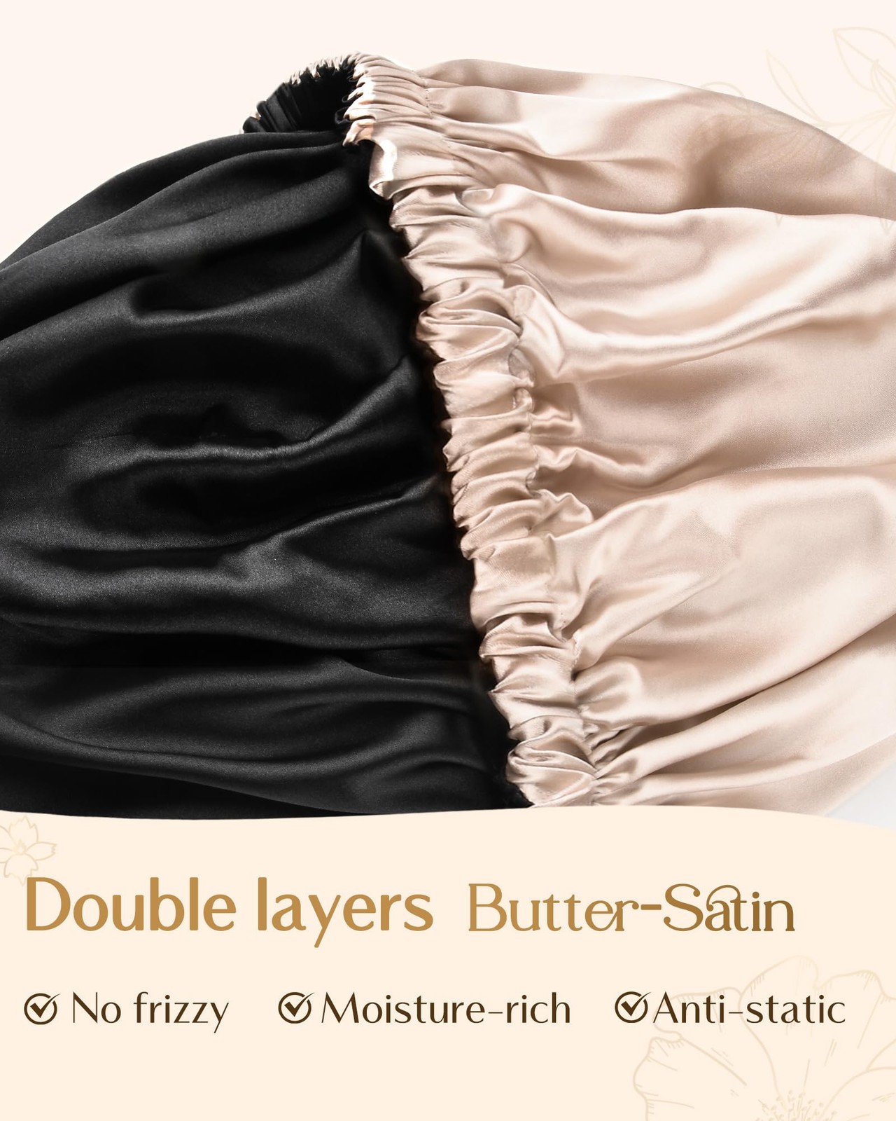 YANIBEST Adjustable Satin Bonnet Double Layer Hair Bonnet for Sleeping Bonnet…