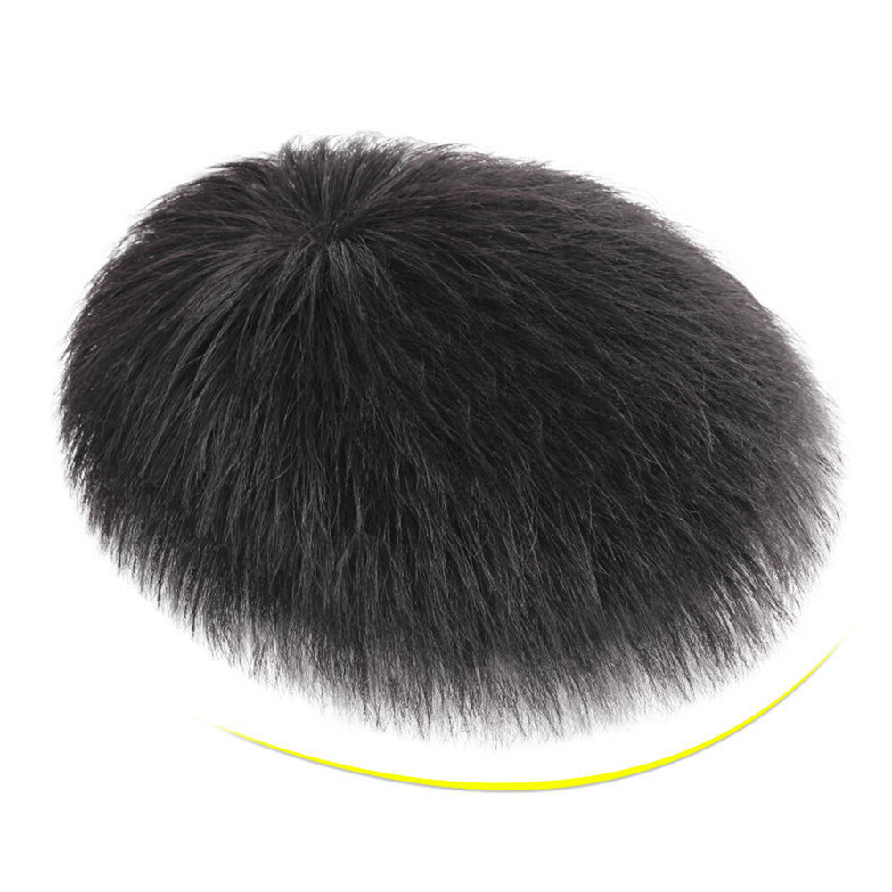 Men’s Short Toppers Hairpiece Real Human Hair Clip in Crown Tape Hair Pieces Wig