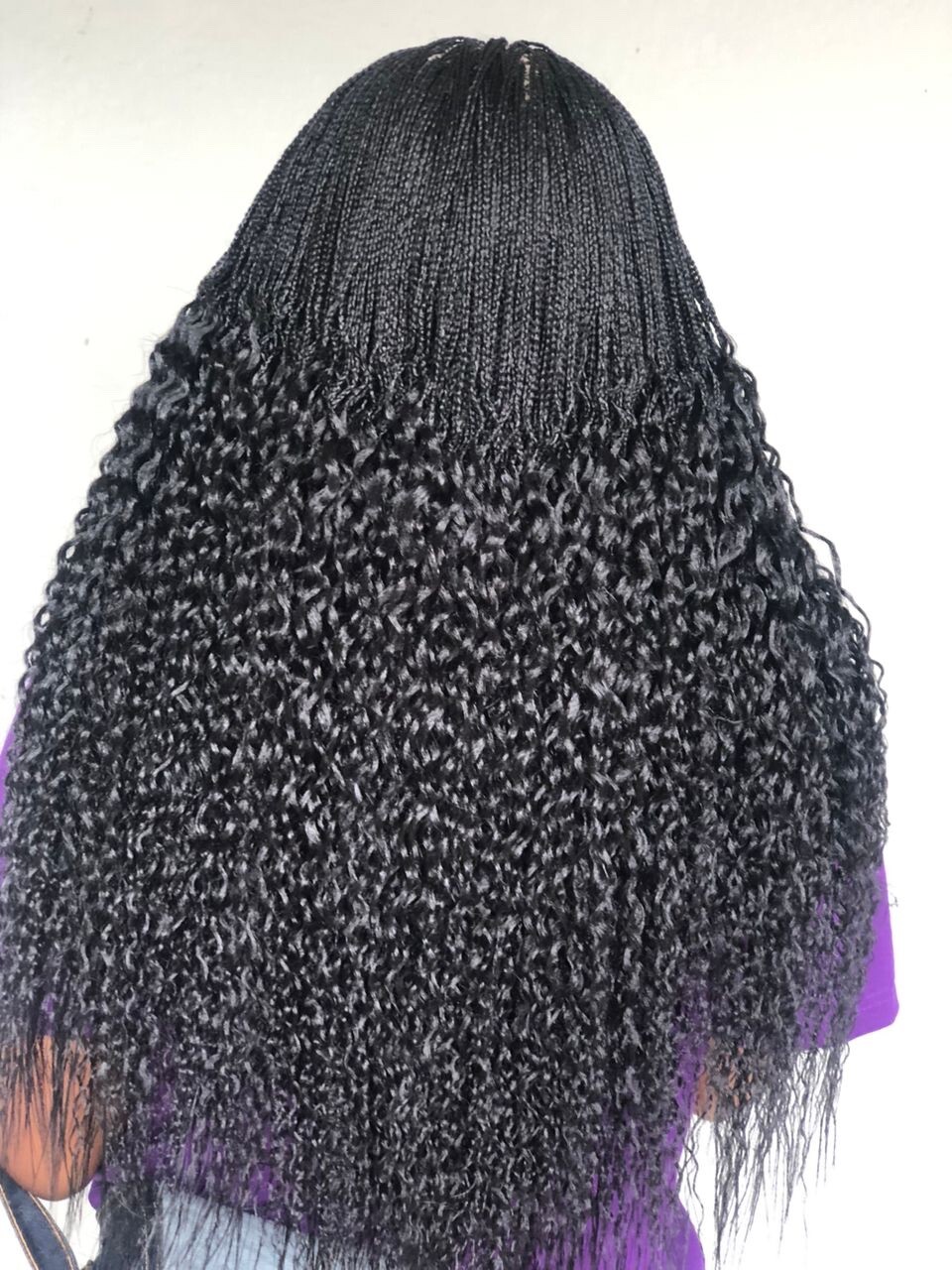 Braided Water Wave Wig. Made on a full lace wig.length is 24inches Long.black.