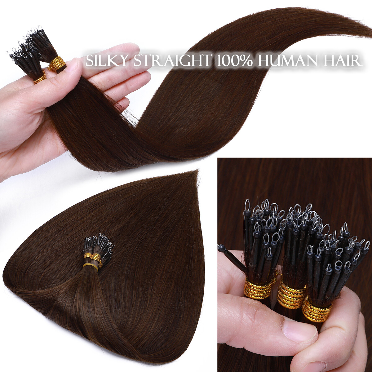 CLEARANCE Nano Ring 100% Human Remy Hair Extensions Micro Loop Beads Ombre 100pc
