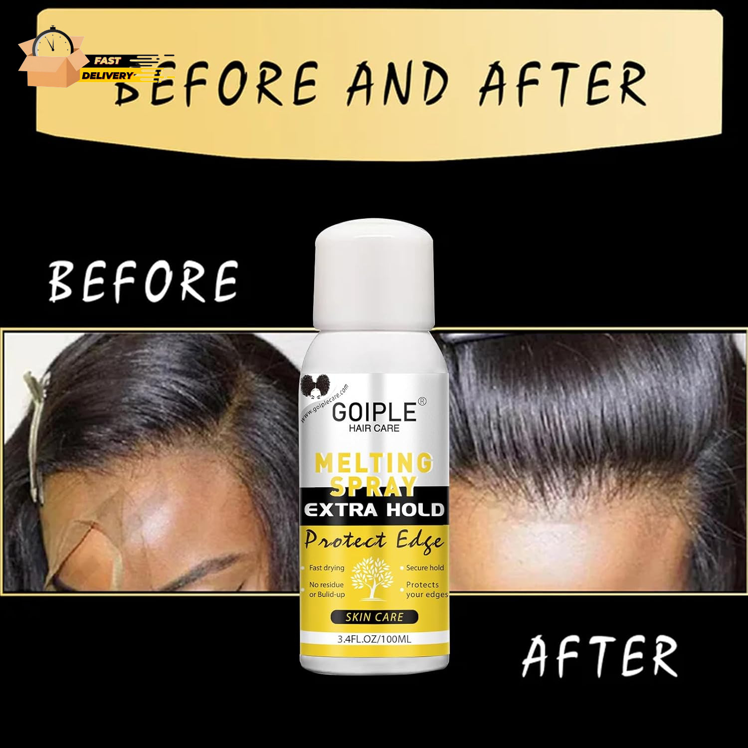Lace Melting and Holding Spray Glue-Less Hair Adhesive for Wigs, Lace Bond Adhe