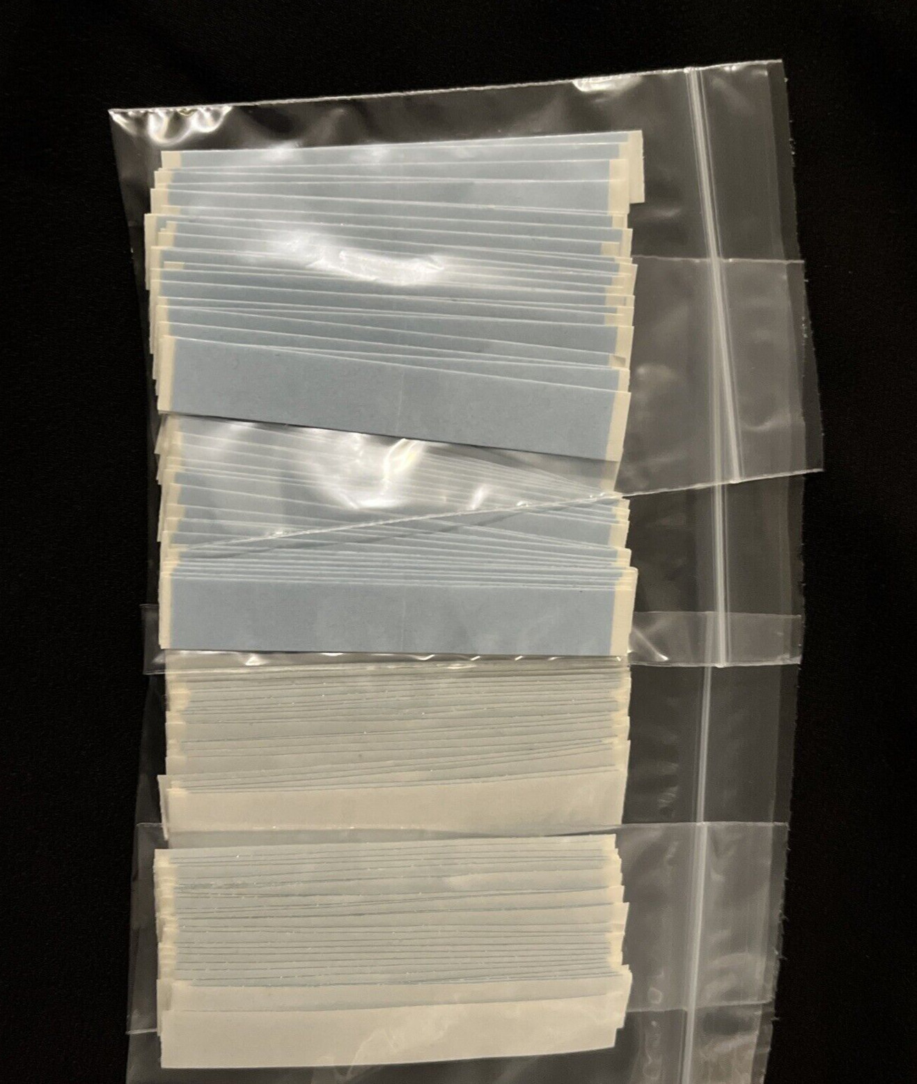 VAPON TOPSTICK Blue 1/2″x3″ST.Tape_100 Strips_Clear,Double-sided_Hair PieceTape