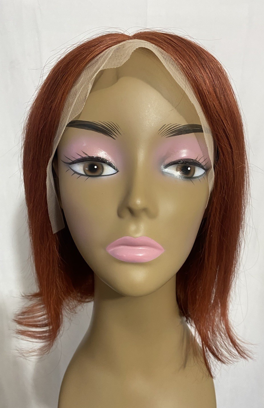 12 Inch Reddish Brown Bob Wig 13×4 Lace Front Human Hair Glueless Pre-Plucked