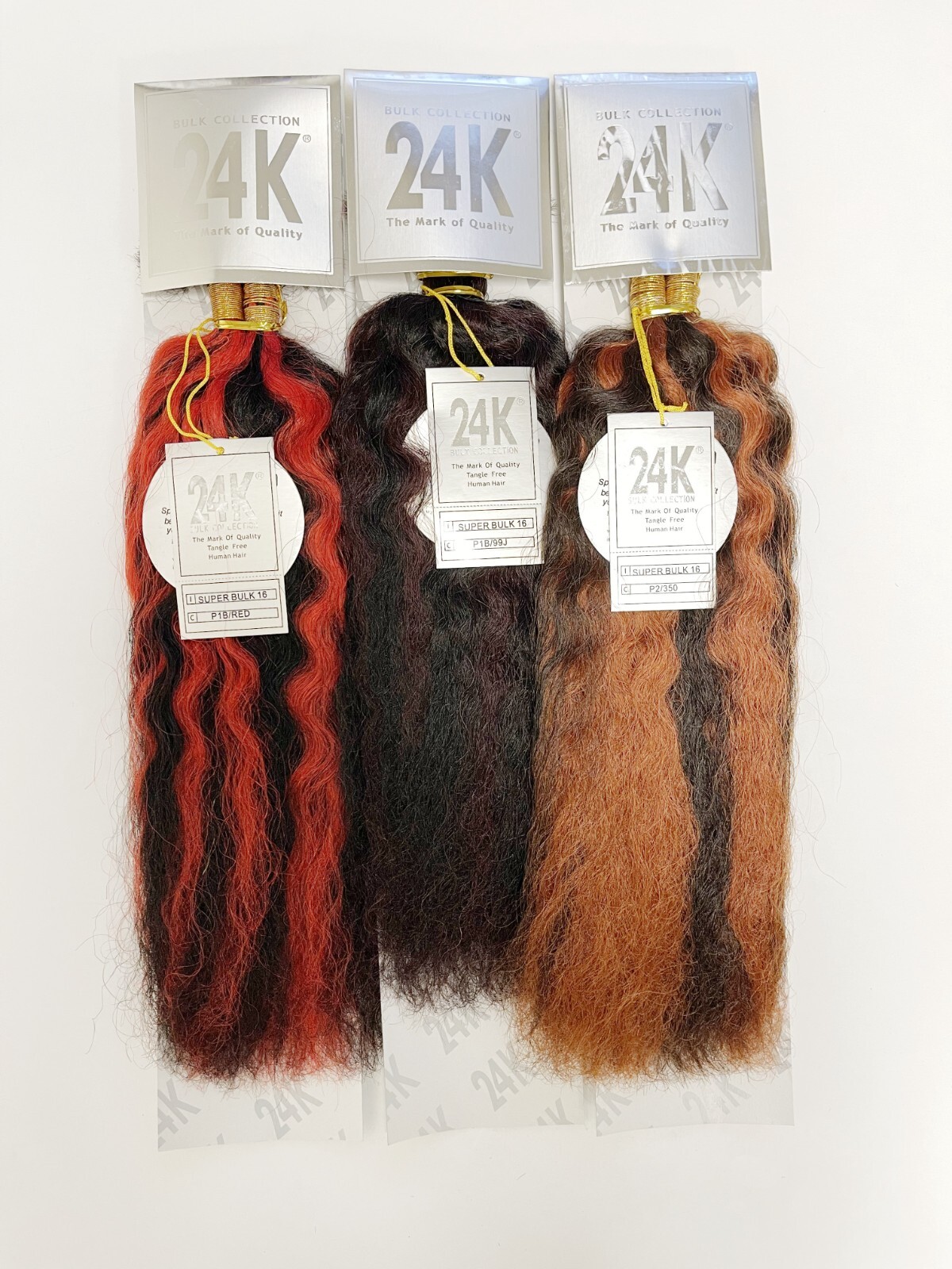 Blended Human Hair Super Wave Bulk Wet Wavy for Braiding 16-24” Select Colors