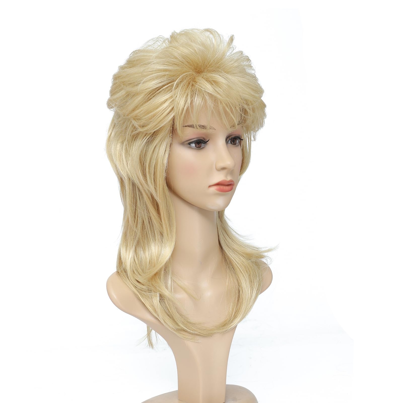Mullet Wigs for Woman 80s Costumes Fancy Party Accessory Cosplay Wig Light Bl…