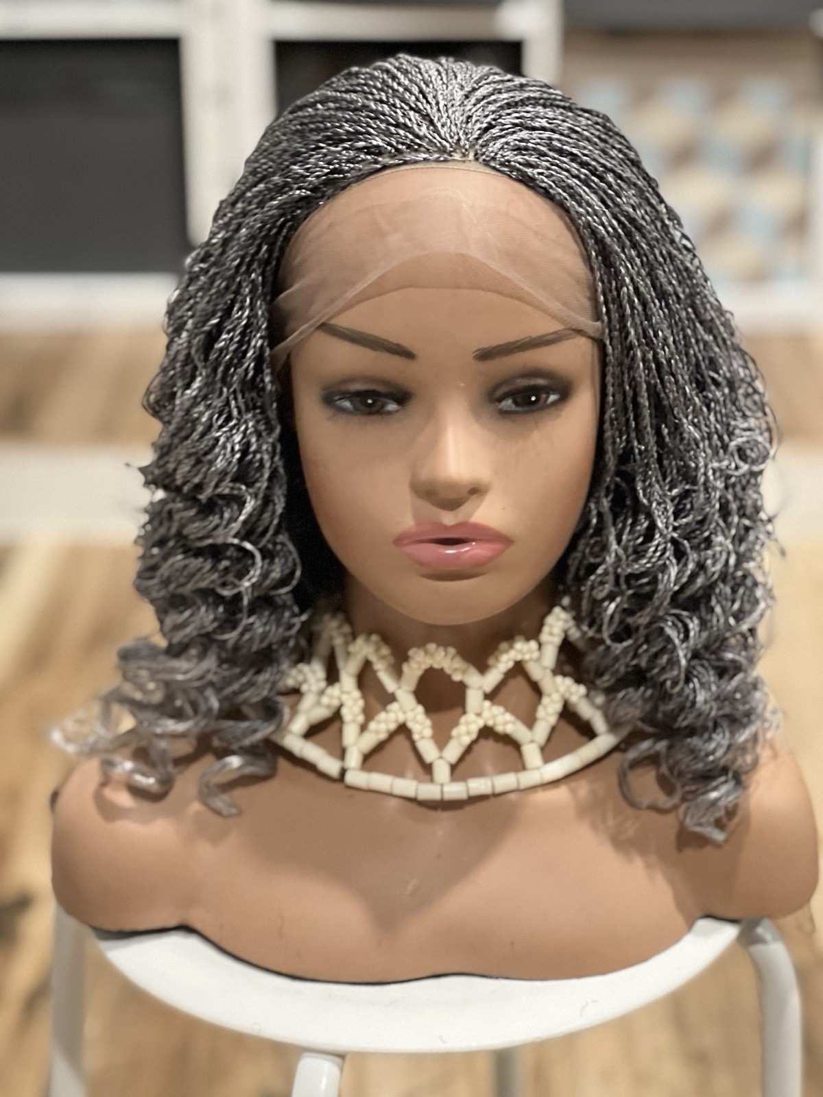 Braided wig: beautiful Handmade braided micro twist wig made on a full lace wig