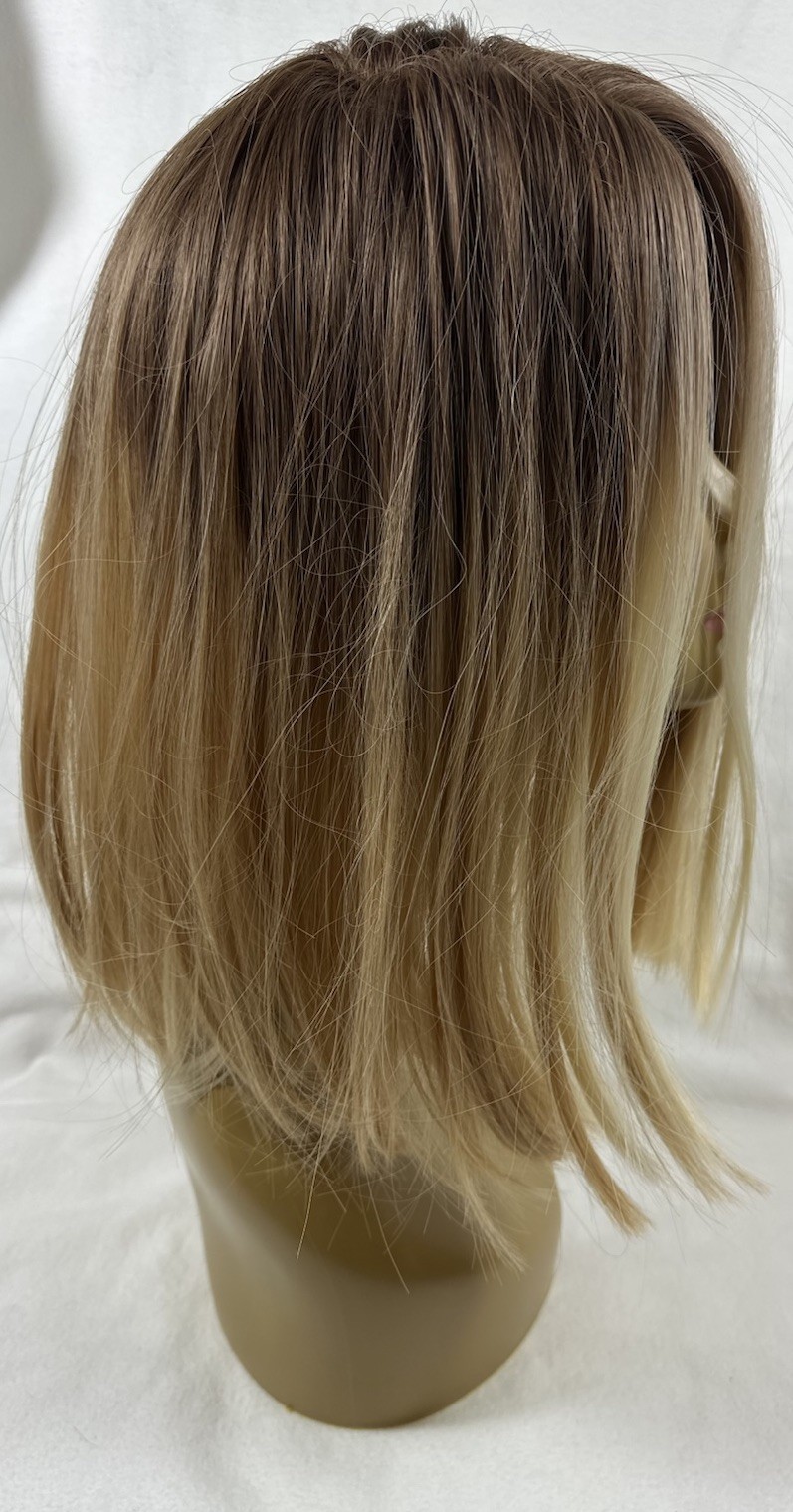 Auburn/Cinnamon Brown Strawberry Blonde Lob Wig C Part One Length Straight Ombre