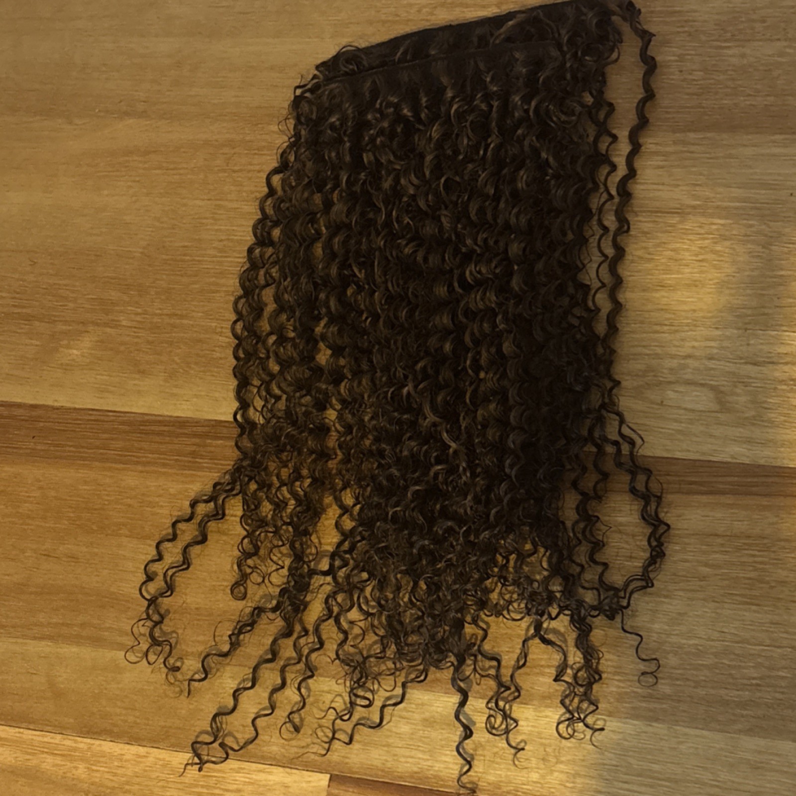 Curly Weft Human Hair Extensions Dark Brown 22 inch/ 110 G Women