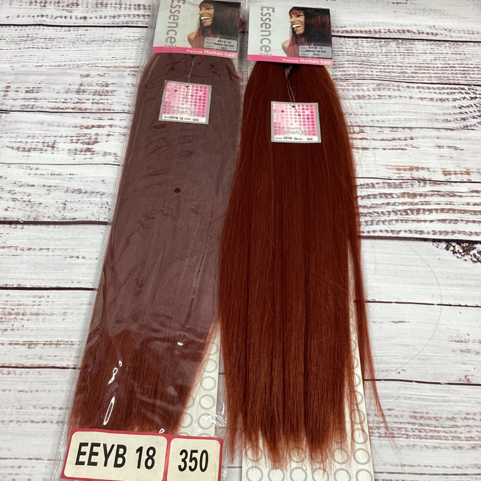 2 Packs Essence #350 Copper Yaki Bulk 18” Micro Braiding Blend Hair