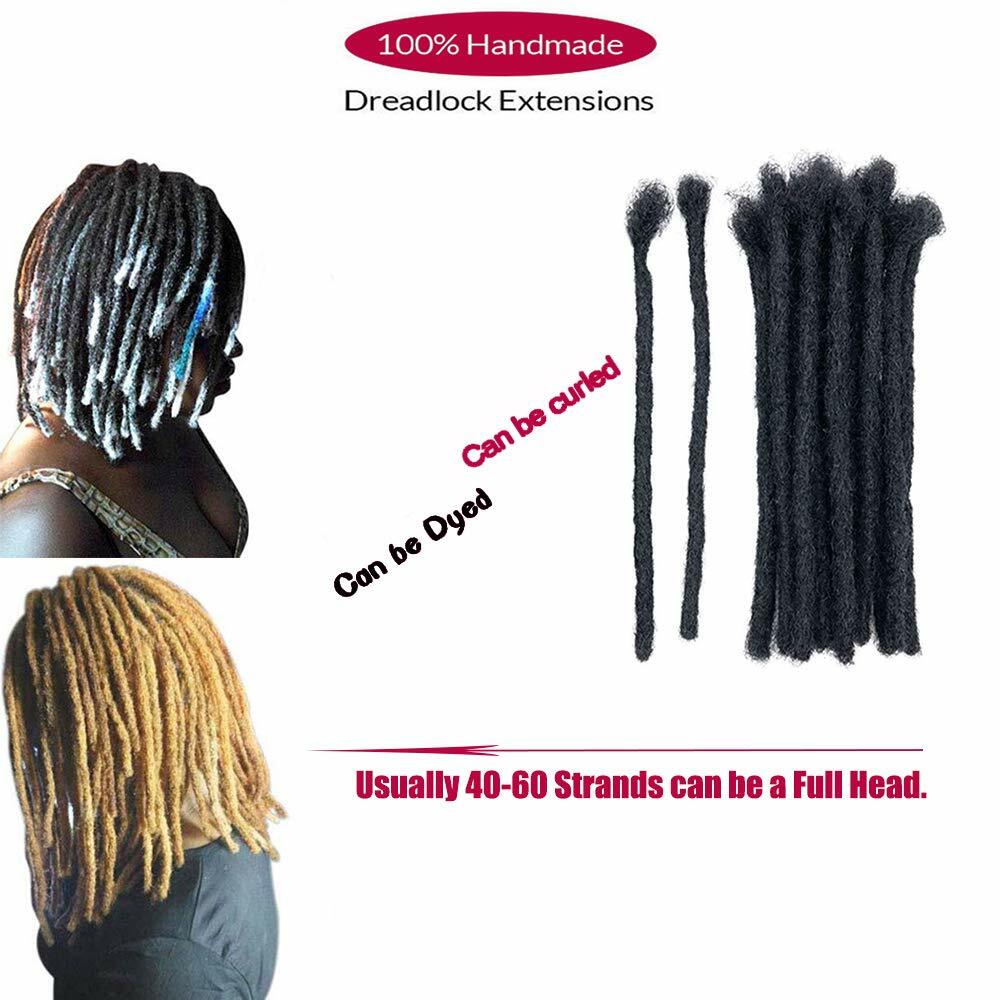 100%Real Human Hair Dreadlocks Extensions Handmade 0.8cm Locs Crochet Braid Hair