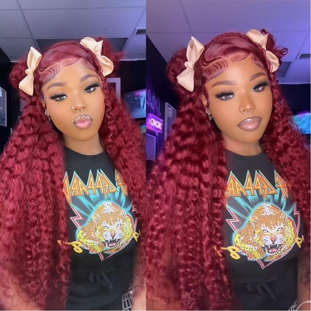 Burgundy Human Hair Bundles 99J Deep Wave 3 Bundles 16 18 20 inch 8A Brazilian U