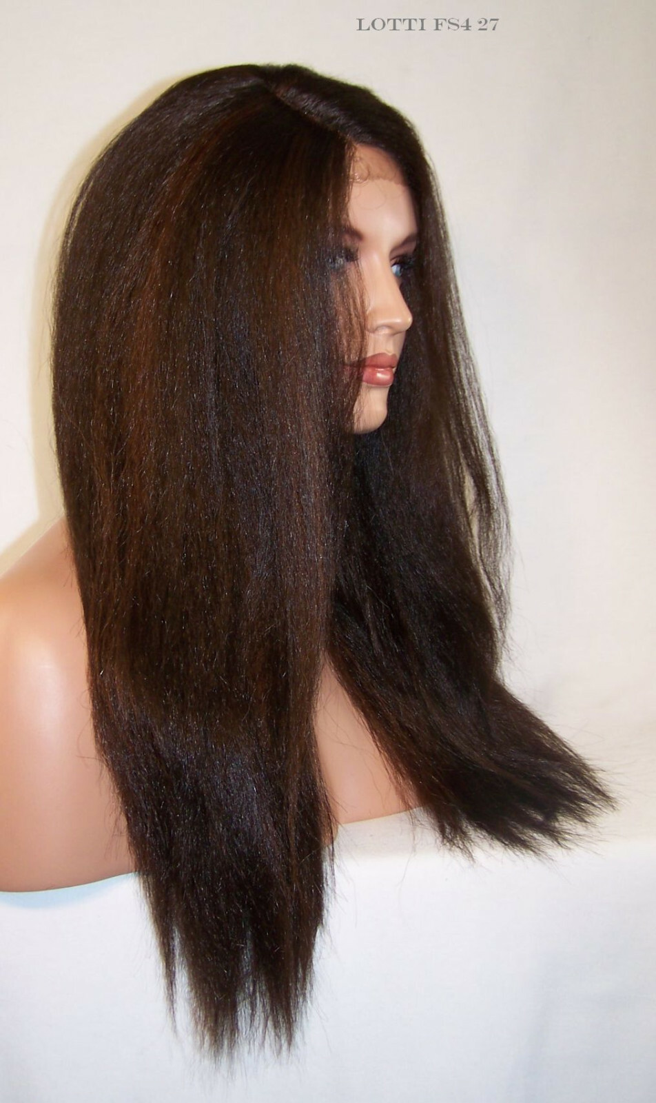 Long Yaki Lace Front Wig Brown w/Highlights #4.30 Long C-part Heat safe yaky lot