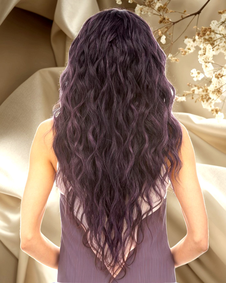LACE FRONT FULL WIG LONG LAYERED WAVY BLACK PURPLE MIX HEAT OK NEW