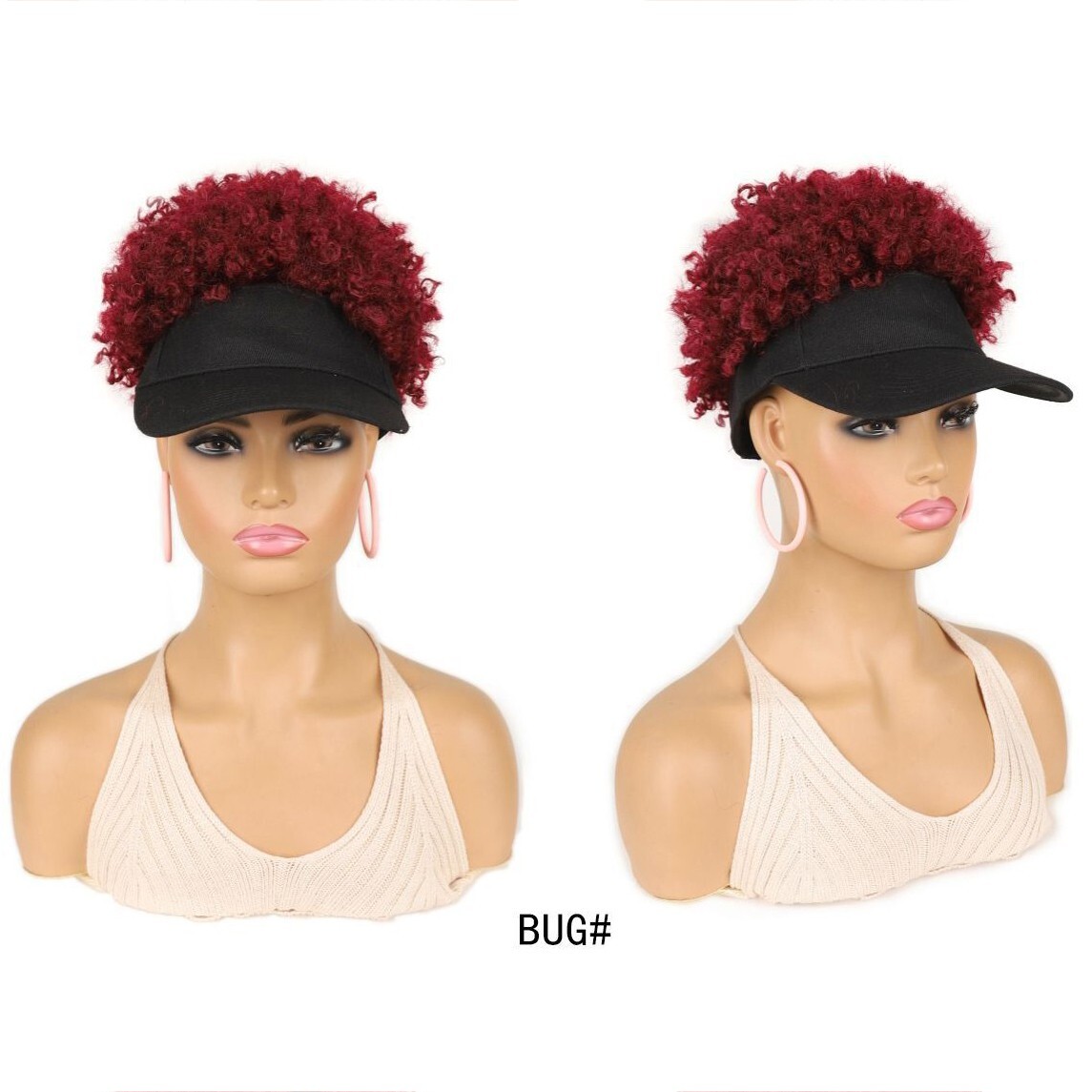 Afro Kinky Curly Hair Baseball Hat Cap Synthetic Afro Hair Wig Hat Party Cosplay