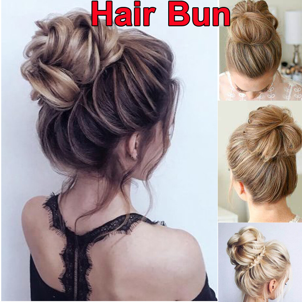 Hair Scrunchie Elastic Hair Bun Wavy Curly Messy Donut Tweezer Hair Extension