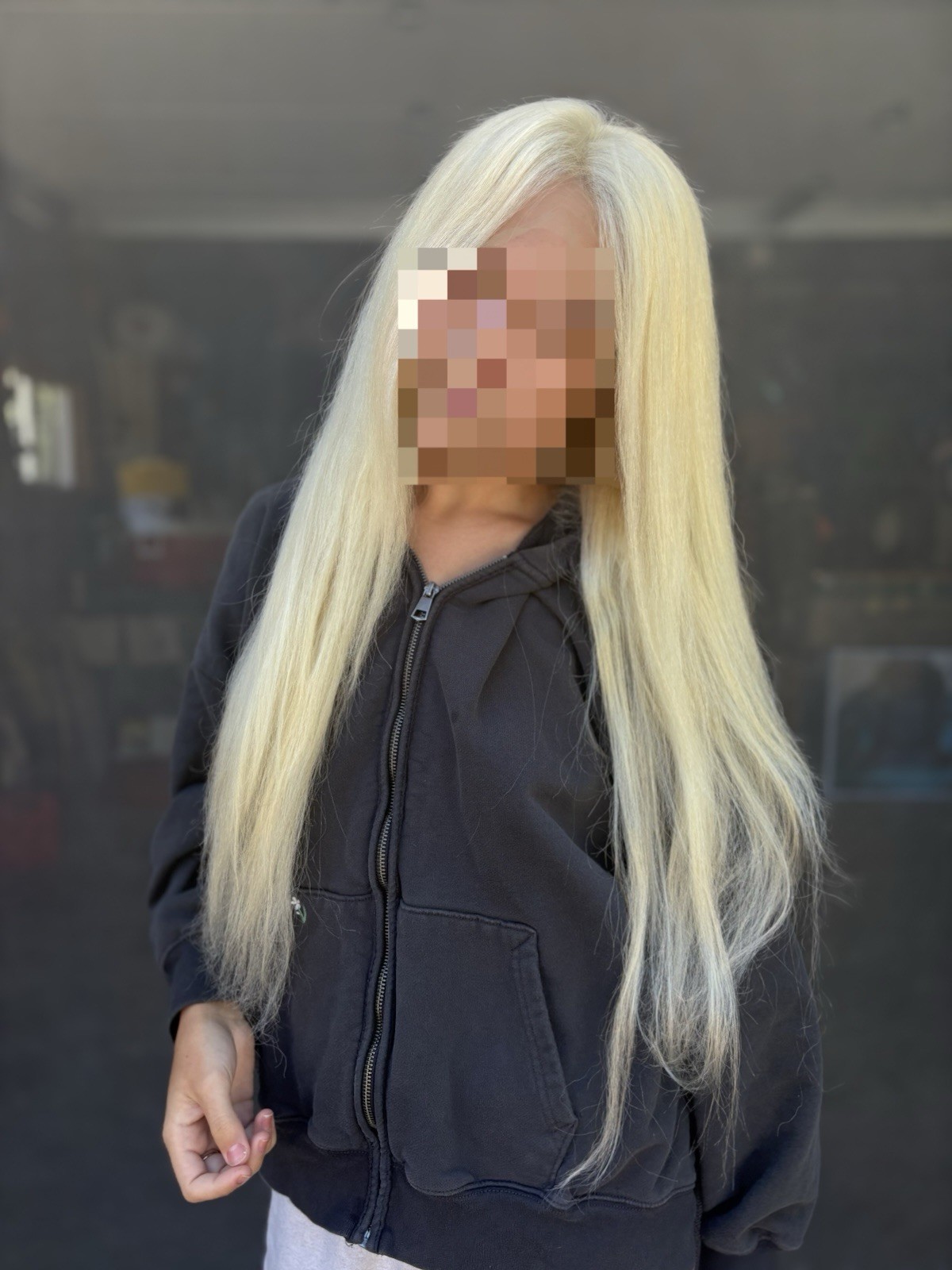 100% Human Hair Platinum 30 Inch Wig with Universal Part Lace Front