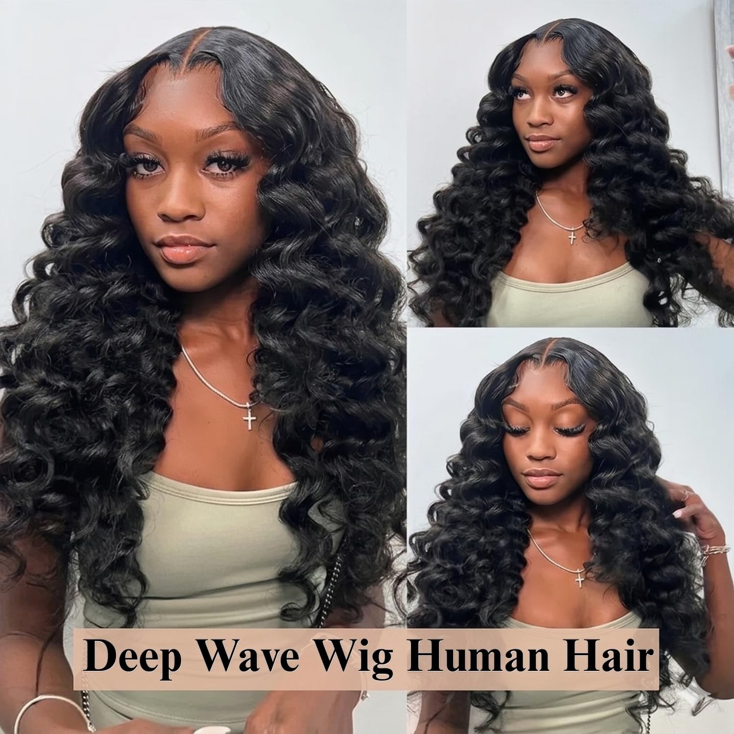 26 Inch Deep Wave Lace Front Wig – 200% Density, HD Lace, Glueless, Pre-Plucked,