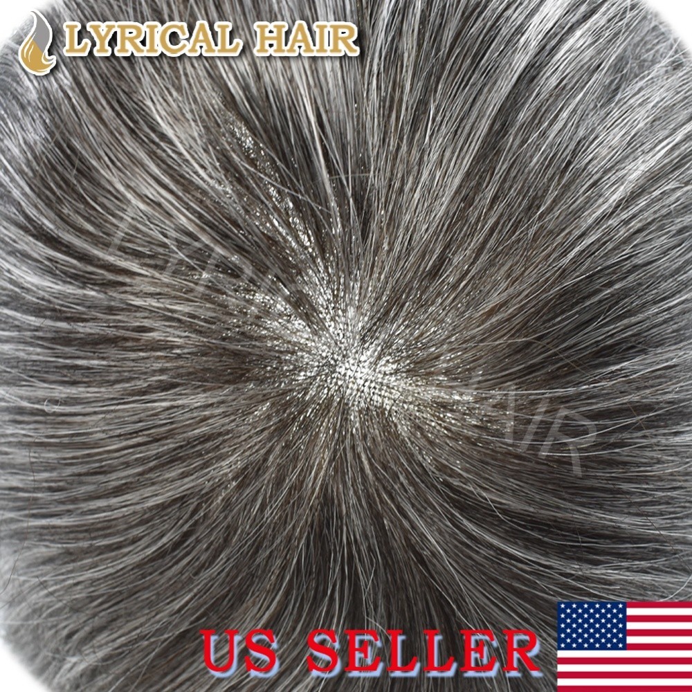Lyrical Hair French Lace Front PU Base Mens Toupee Human Hair Natural Hairpiece