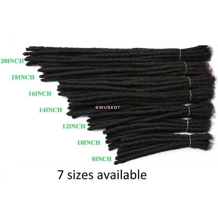 Dreadlocks 0.2 0.4 0.6 0.8cm black Real Human Hair Clip in Dreadlocks Extensions
