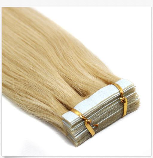 Tape in Human Hair Extensions 613 Light Blonde PU Skin Weft 20 inch 40pcs 100G