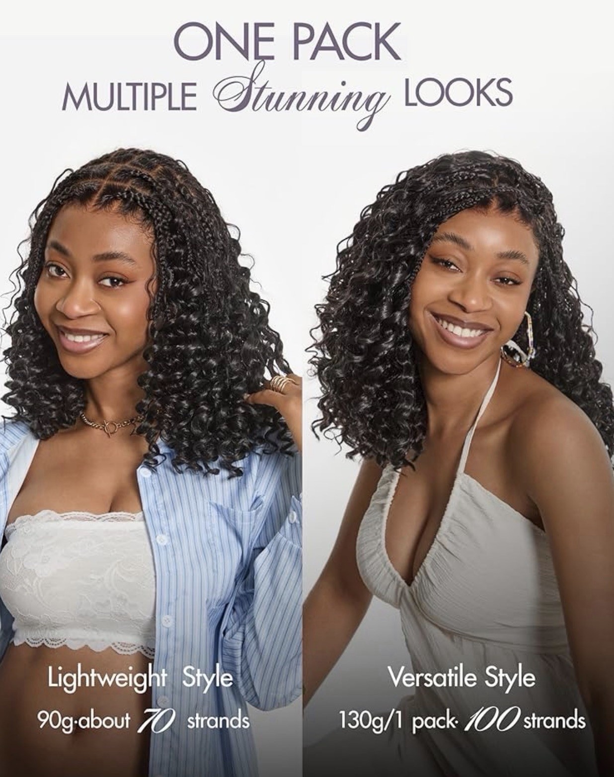 LUVME Deep Wave Crochet Hair 16 inch, 130g