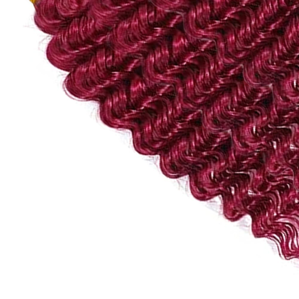 Burgundy Human Hair Bundles 99J Deep Wave 3 Bundles 34 34 34 inch 300g 8A Brazil