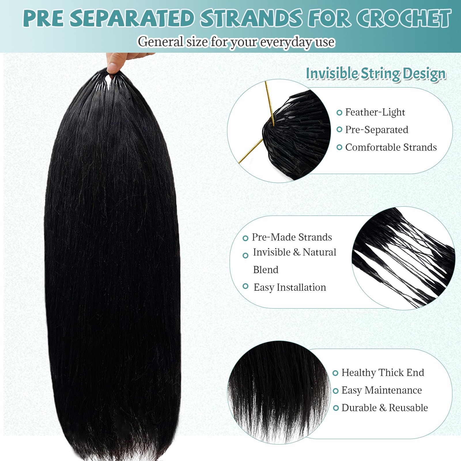 Munx Knotless Pre-Separated Crochet Hair Extensions For Black Women 50G 16 Inch